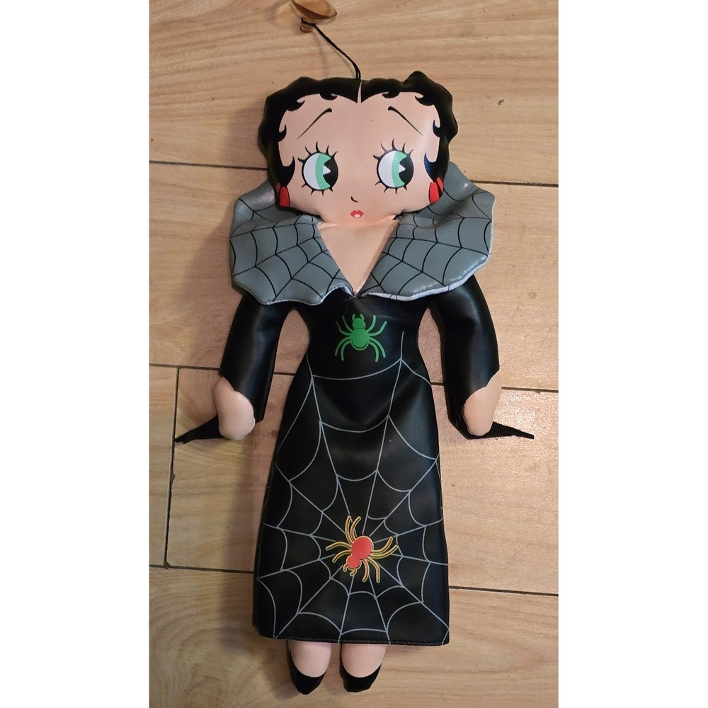 Betty Boop Halloween Vampire Spiderweb Vinyl Plush Doll 1998 Hanging or Suction